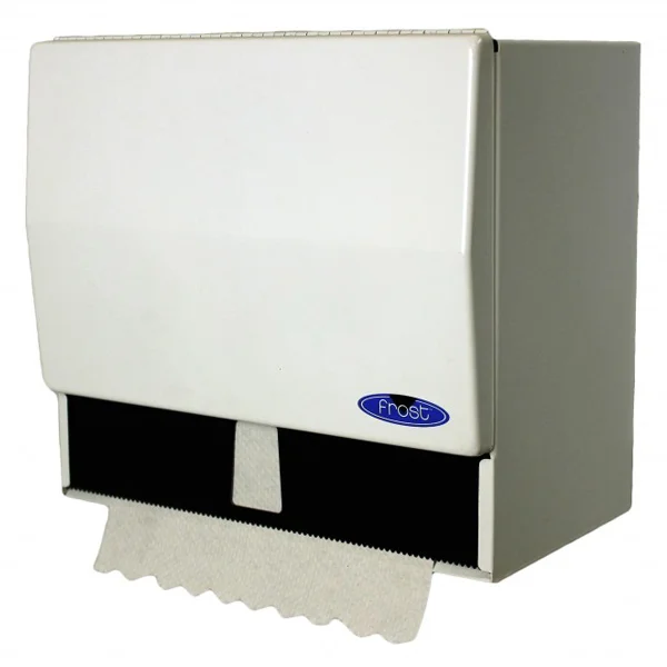 Towel Dispenser - Universal - 10.5" x 9.5" x 6.75" - White Steel