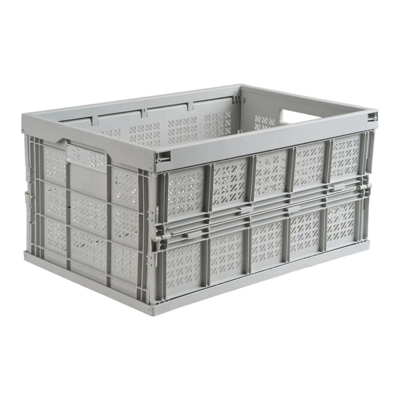 Collapsible Container - Polypropylene - 21" x 14" x 10-1/2" - 160 lb Capacity - Grey