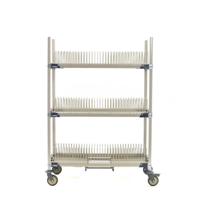 MetroMax i PR48VX2-XDR Mobile Drying Rack with Three Tray Racks and Drip Tray, 26" x 50" x 68"