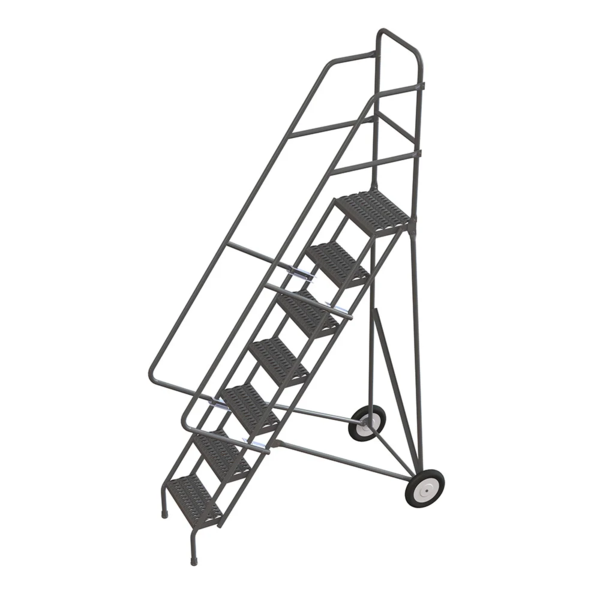 Rolling Ladder - Steel - 7 Step - 450 lb Capacity
