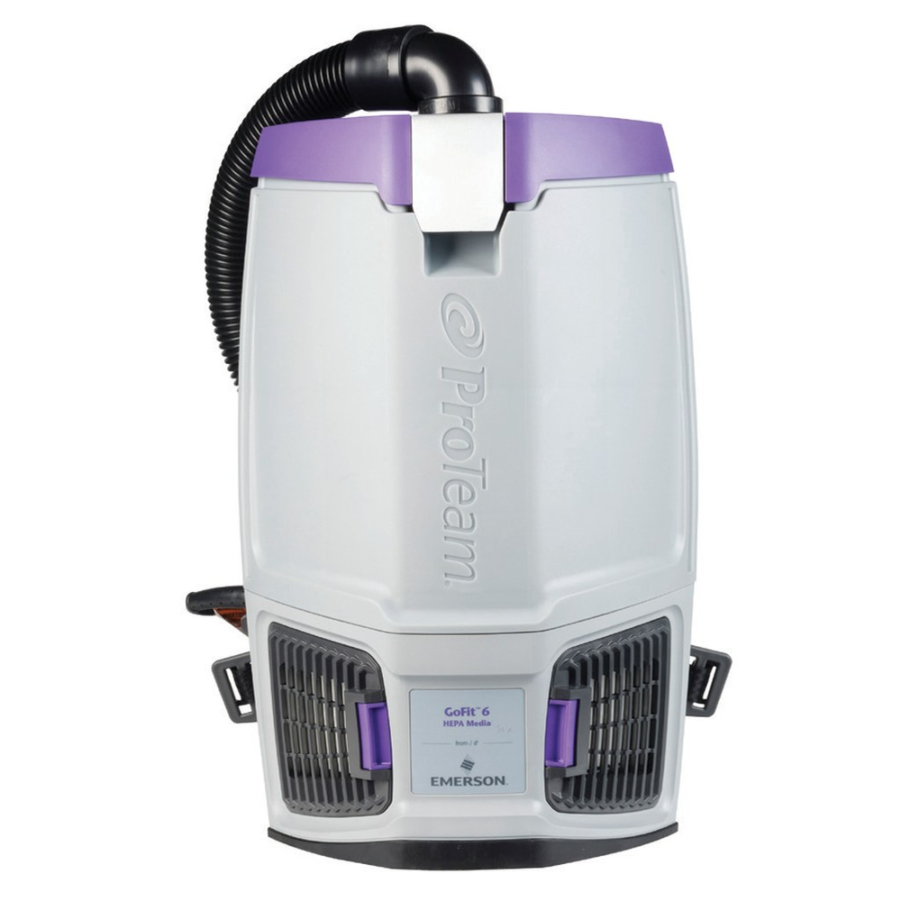 ProTeam GoFit 6 backpack vacuum, front view with hose