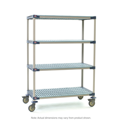 MetroMax 4 X336PG4 4-Shelf Industrial Plastic Shelving Mobile Cart, Open Grid Shelves, 18" x 36" x 67.3125"