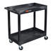 Luxor EC11-B TUFFY XL Two-Shelf Tub Utility Cart, 32" x 18", Bla