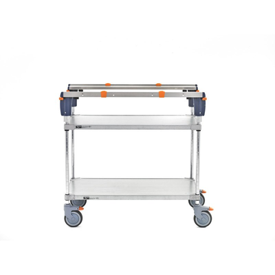 Metro MSQ1836-FGFG PrepMate qwikSet MultiStation 36" Prep Station, Solid Galvanized top and bottom shelves with Chrome posts