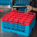 Carlisle RG25-3C410 25-Compartment Blue Glass Rack with 3 Red Ex