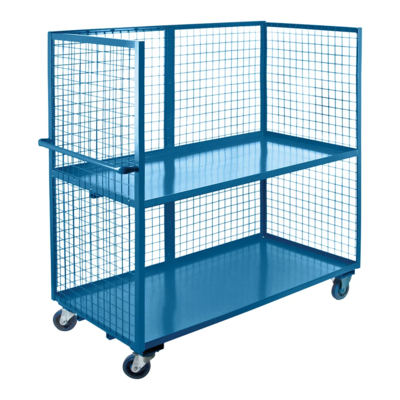 Wire Mesh Cart - 63" x 30" x 63" - 1200 lb Capacity - Steel - 2 Shelf