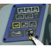 Advance Adgressor 3220D control panel and key switch, close-up