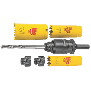 STARRETT A6-10 Kwik Change Arbor kit with Deep Cut hole saws
