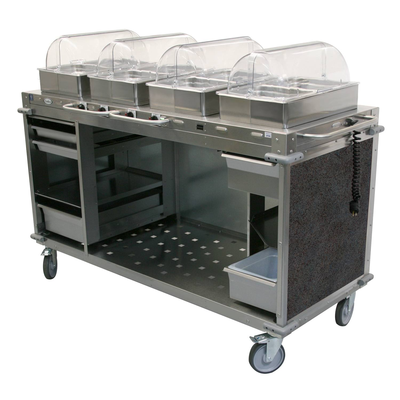 Cadco CBC-HHHH-L3-4 MobileServ® Mobile Hot Buffet Cart (4) Hot Full Size Buffet Servers