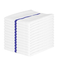 Wiper M915180RB Microfiber Ribbed Bar Mop Towels with Blue Center Stripe