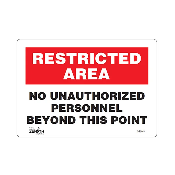 Restricted Area Sign - 10" x 7" - Vinyl - English