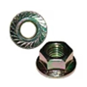 M6 - 1 HEX FLANGE LOCK NUT SERRATED SPCL CLASS 8 CARBURIZED ZINC TRIVALENT CLEAR PER PRINT