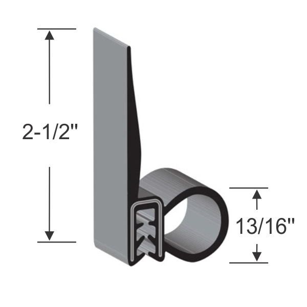 Steele Rubber Products Top lip with side bulb pushon seal