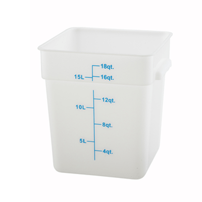 Winco PESC-18 White 18 qt Food Storage Container