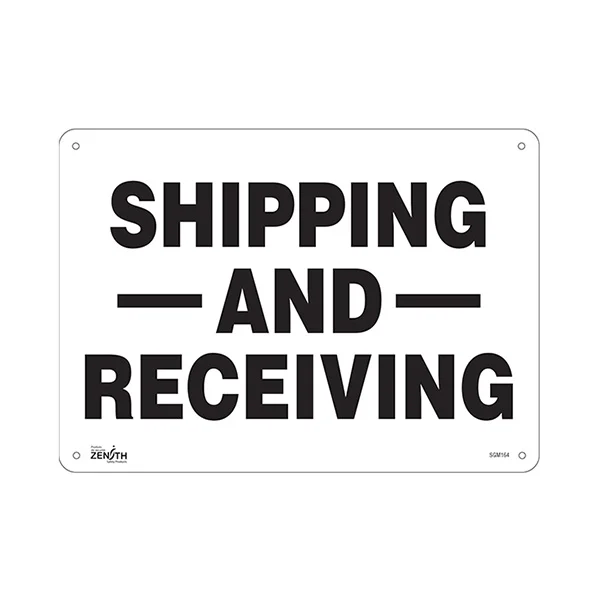Shipping and Receiving Sign - 14" x 10" - Aluminum - English