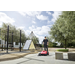 Viper PS480 push sweeper clearing a schoolyard