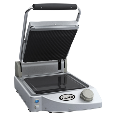 Cadco CPG-10 Single Panini Grill Black Glass-Ceramic Grill Surfa