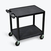 LUXOR LP26-B 26"H Two Shelf AV Cart, 300 Lb.