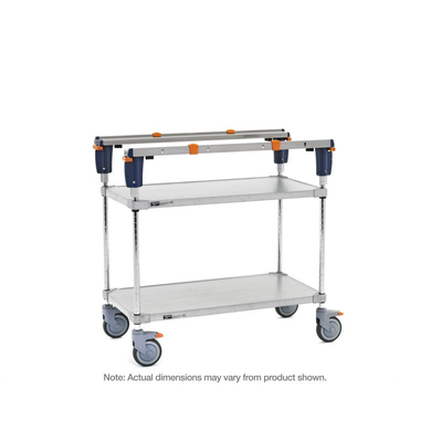 Metro MSQ1848-FGFG PrepMate qwikSet MultiStation 48" Prep Station, Solid Galvanized top and bottom shelves with Chrome posts