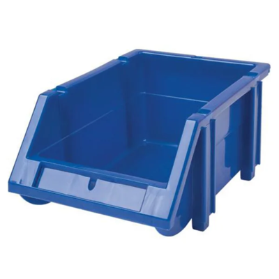Stack & Hang Bin - Plastic - 4-13/16" x 7-1/8" x 3-3/16" - 6 lb Capacity - Blue