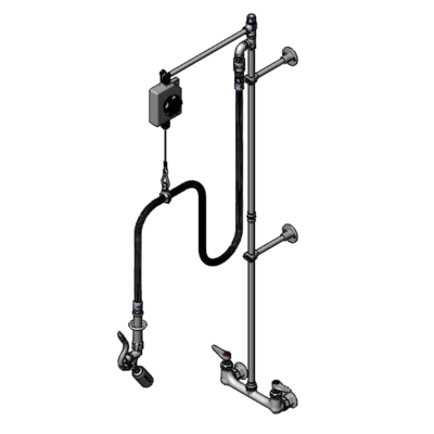 T&S Brass B-0129-VB Pre-Rinse Unit Wall Mount Mixing Faucet With 8" Adjustable Centers