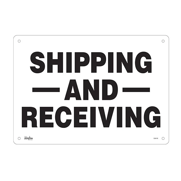 Shipping and Receiving Sign - 20" x 14" - Aluminum - English