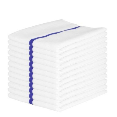Wiper M915180RB Microfiber Ribbed Bar Mop Towels with Blue Center Stripe