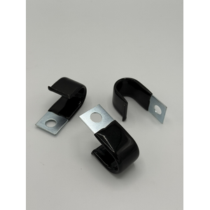24MM X 35MM CTR TO CTR X 25.1MM W X 1.22MM THK 11MM HOLE DIA J CLIP CR STEEL HDG W/ VINYL COAT