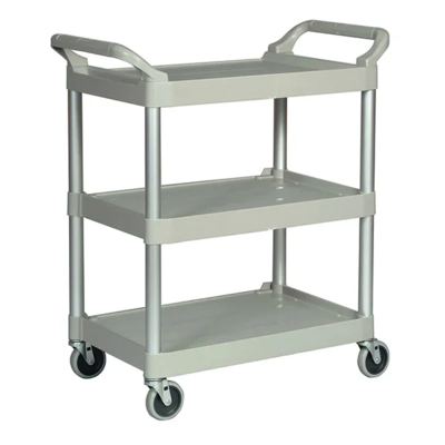 Utility Cart - 34" x 19" x 38" - 200 lb Capacity - Plastic - 3 Shelf