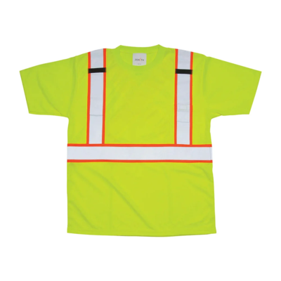 Safety T-Shirt - High Visibility Lime Green - Bird’s-Eye Polyester - CSA Class 2 Level 2 - X-Large