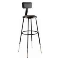 NPS 6430HB-10 NPS® 32"-39" Height Adjustable Heavy Duty Vinyl Padded Steel Stool with Backrest