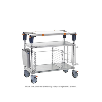 Metro MSQ1830-FGFG-PK2 PrepMate qwikSet MultiStation 30" Prep Station with Accessory Pack 2, Solid Galvanized top and bottom shelves with Chrome posts