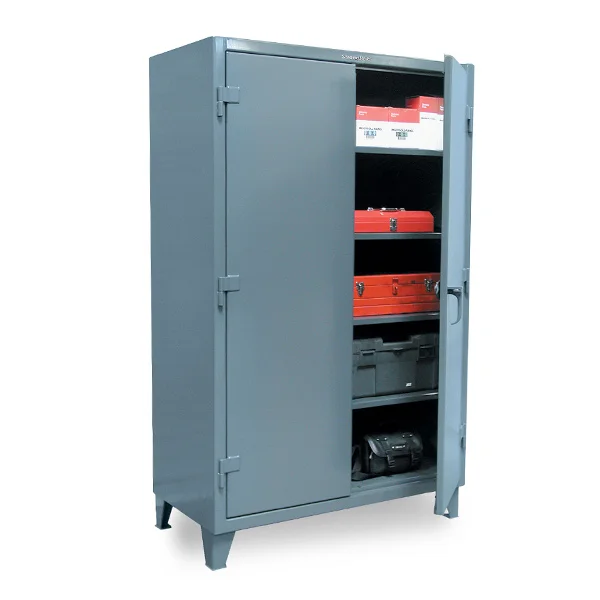 Storage Cabinet - Steel - Welded - Heavy-Duty - 36" x 24" x 72" - 4 Shelf - 1900 lb Capacity - Grey