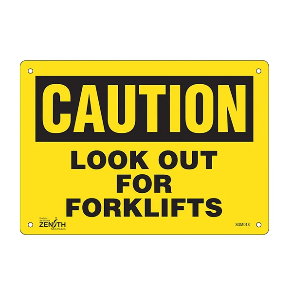 Look Out For Forklifts Sign - 10" x 7" - Aluminum - English