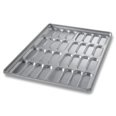 Chicago Metallic 42465 19-3/8" X 25-3/4" X 1-15/32" Overall Cluster Hot Dog Bun Pan