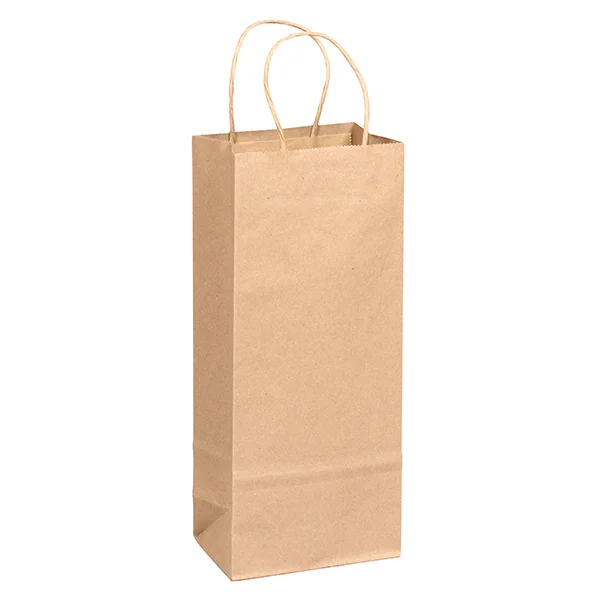 Kraft Wine Bags - 5-1/4" x 3-1/4" x 13" - Twisted Handles