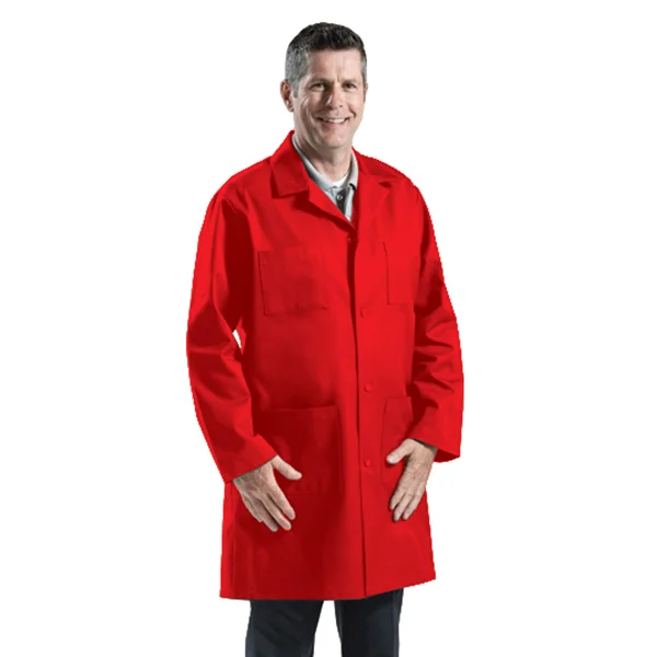 Lab Coat - Long - Poly-Cotton - Red