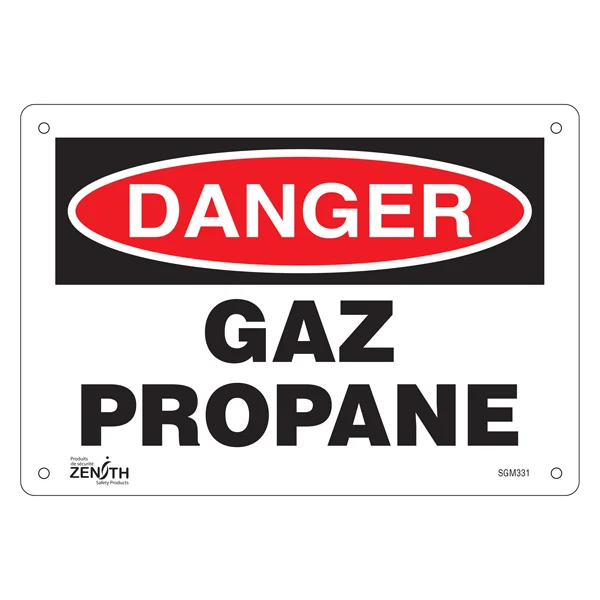 Gaz Propane Sign - 10" x 7" - Aluminum - Frenc