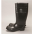16" PVC plain toe boot, black, size 8