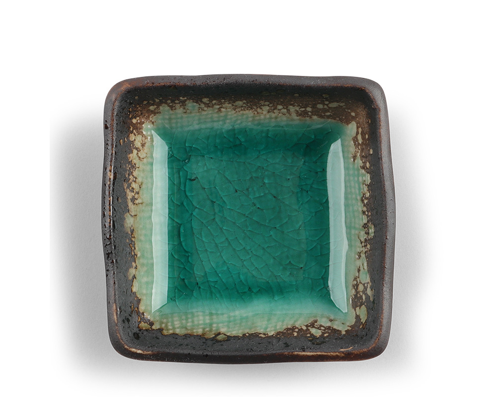 Kosui Green 3 Sq. Sauce Dish