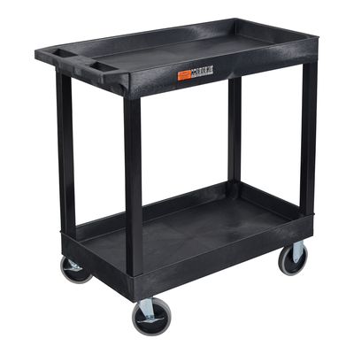 Luxor EC11HD-B Two-Shelf Heavy-Duty Tub Utility Cart, 32" x 18",