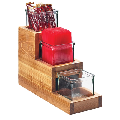 Cal-Mil 3612-4-99 5-1/4"W x 14-1/2"D x 12-1/2"H Madera Condiment Stair Step Display