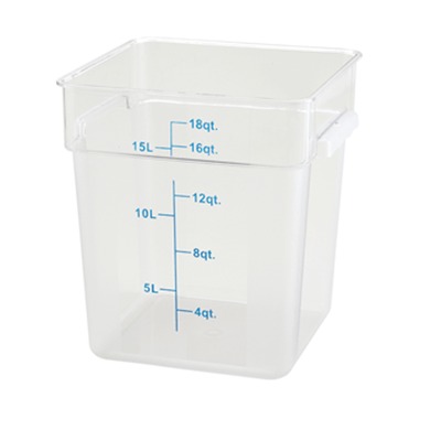 Winco PCSC-18C 18 qt Polycarbonate Square Food Storage Container