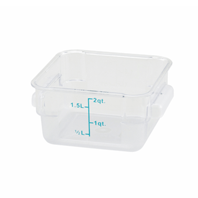 Winco PCSC-2C 2qt Polycarbonate Square Food Storage Container