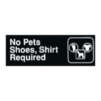 Winco SGN-332 Shoes Shirt Sign 3" X 9"