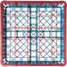 Carlisle RG25-2C410 25-Compartment Blue Glass Rack with 2 Red Ex