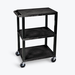 Luxor WT34S Three-Shelf Utility Cart – 300 lb Capacity
