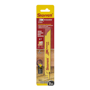 STARRETT B66-2 Wood Cut 6'' x 3/4 x .035 x 6T, 3X POWER, 2 Pack