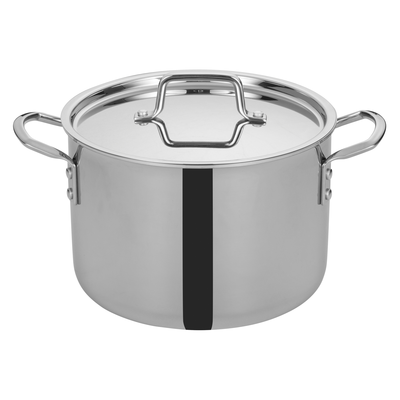 Winco TGSP-8 8 Qt. Tri-Gen™ Induction-Ready Stock Pot