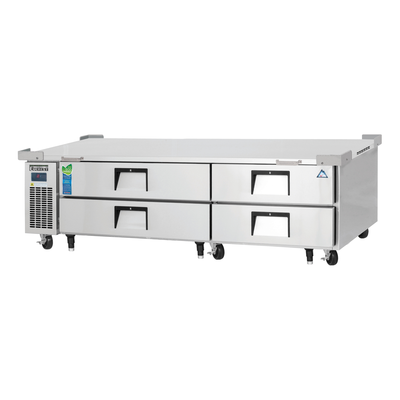 Everest ECB82D4 82-3/8" Four-Drawer Side Mount Refrigerated Chef Base, 115V, NSF